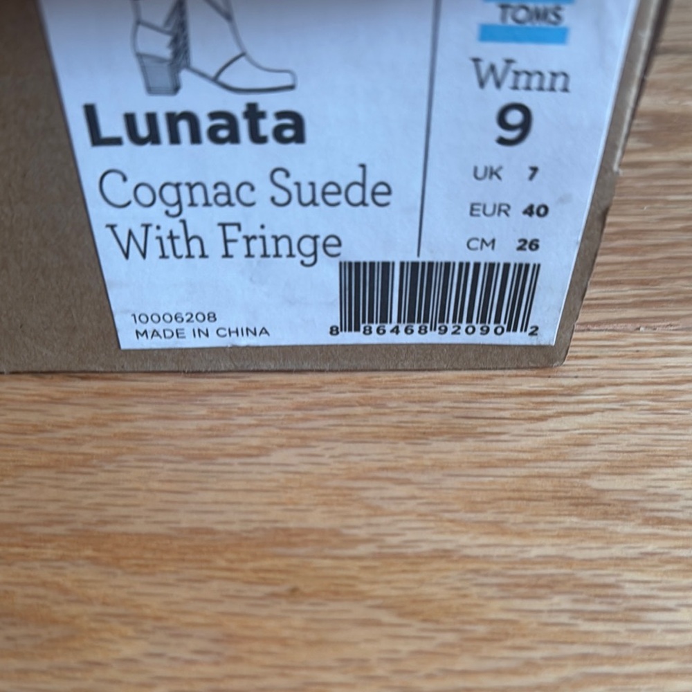 Toms Brown Ankle Boots with Fringe